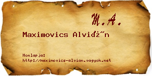 Maximovics Alvián névjegykártya